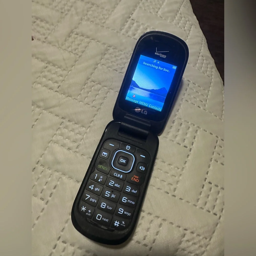 LG Black Basic Flip Phone with Glossy Finish